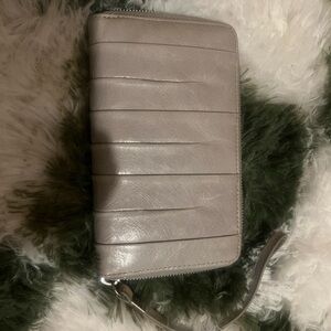 HOBO Taupe Leather Wristlet